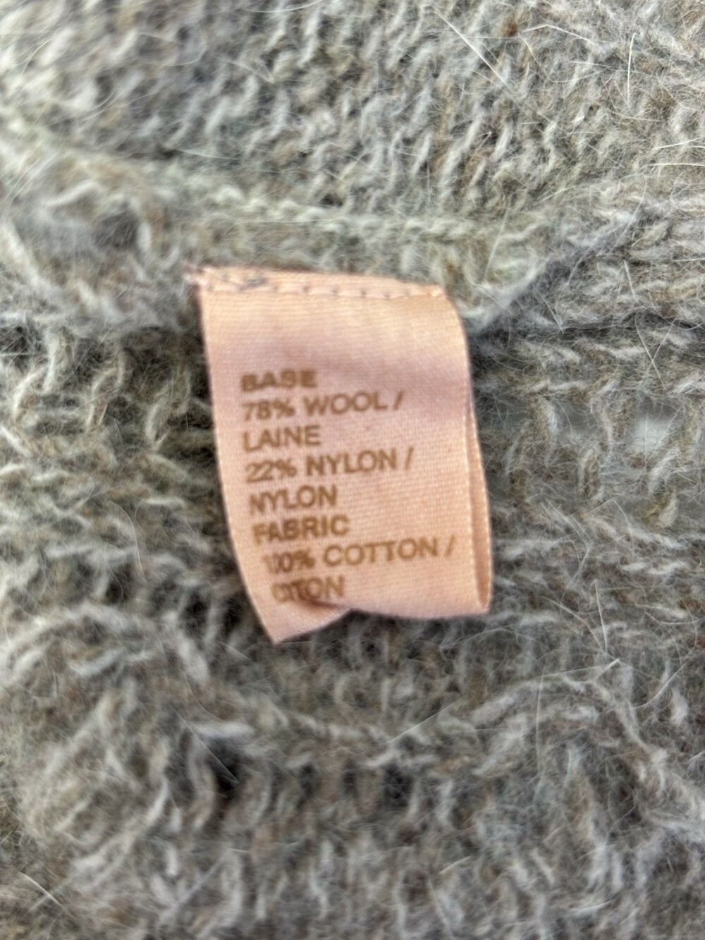 Free People Cardigan Gray Wool Women XS Purple Patches Crochet Lace Button Boho - Picture 9 of 10